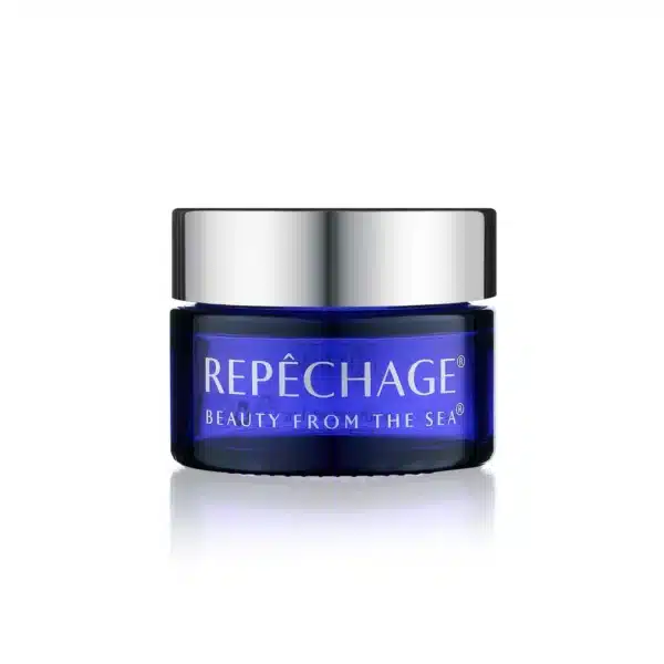 Repechage ihonhoitovoide, sininen purkki ja hopeakansi, "Beauty from the Sea" -teksti etiketissä.