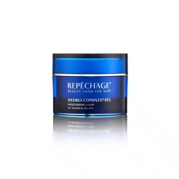 Repechage Hydro-Complex PFS kosteuttava voide normaalille ja kuivalle iholle, sininen purkki heijastuksella.
