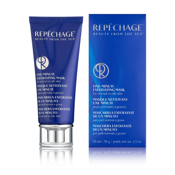 Repechage One-Minute Exfoliating Mask -kuorintamaski normaalille ja rasvoittuvalle iholle, sininen pakkaus, 70ml.