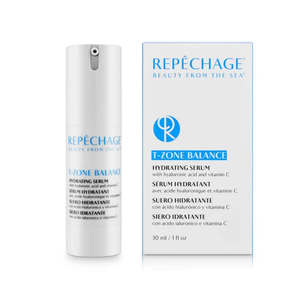 Repechage T-Zone Balance kosteuttava seerumi, 30 ml pullo ja pakkaus, hyaluronihapolla ja C-vitamiinilla, ihon kosteustasapainolle.