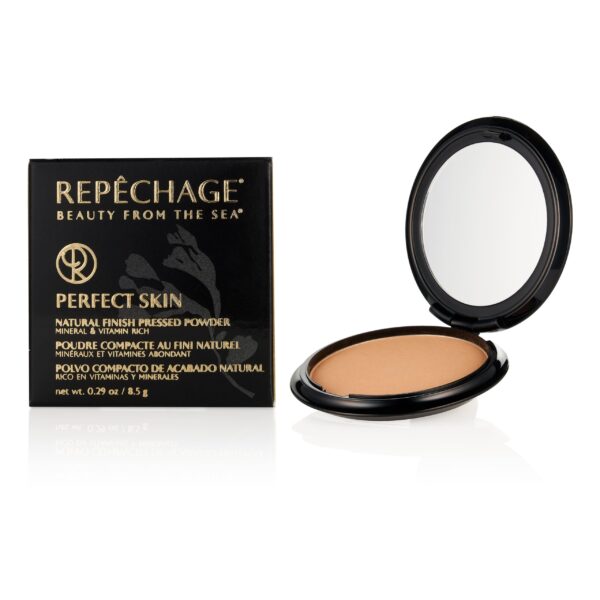 Repêchage Perfect Skin -puuteri, 8,5 g. Mineral- ja vitamiinipitoinen, luonnollisen lopputuloksen antava puuteri mustassa pakkauksessa.