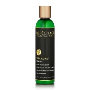 Repechage Vita Cura Sea Spa kosteusvoide vartalolle, 240 ml vihreä ja musta pullo, kultainen korkki, kosteuttaa ja ravitsee ihoa.